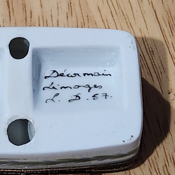 Vintage Rectangle Limoges France Porcelain Stamp Box Decrmain 57 - Picture 6 of 8